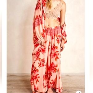 Free People Sheer Floral Harem Pants